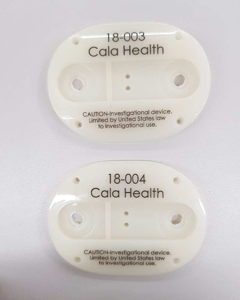 Example of laser-marked plastic panel showing legible characters and symbols