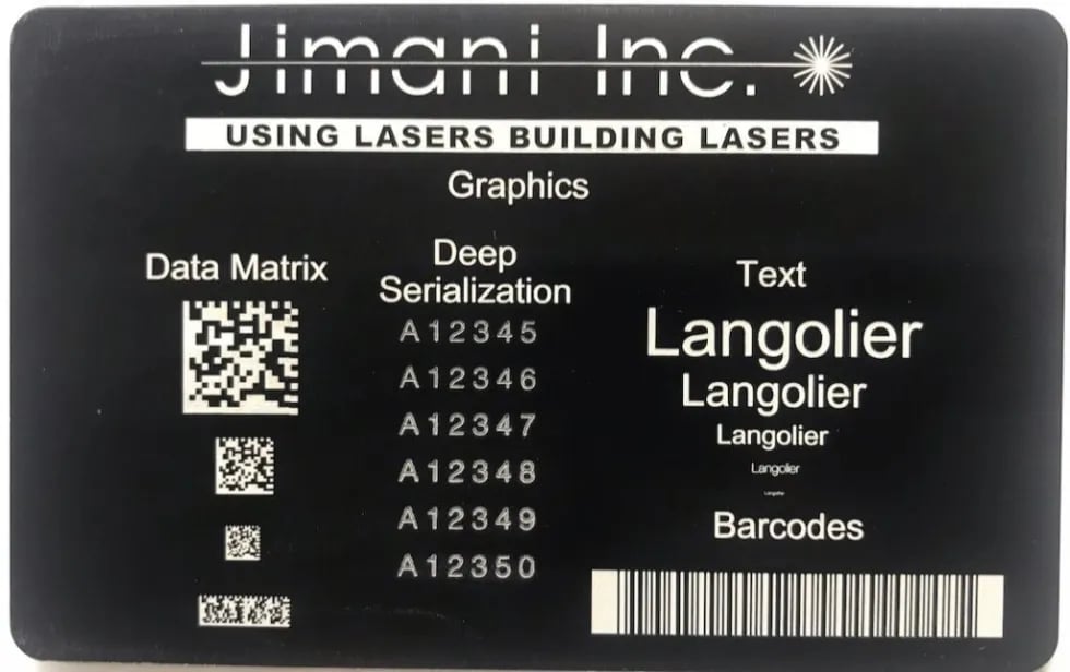 laser ablation card bar code UID